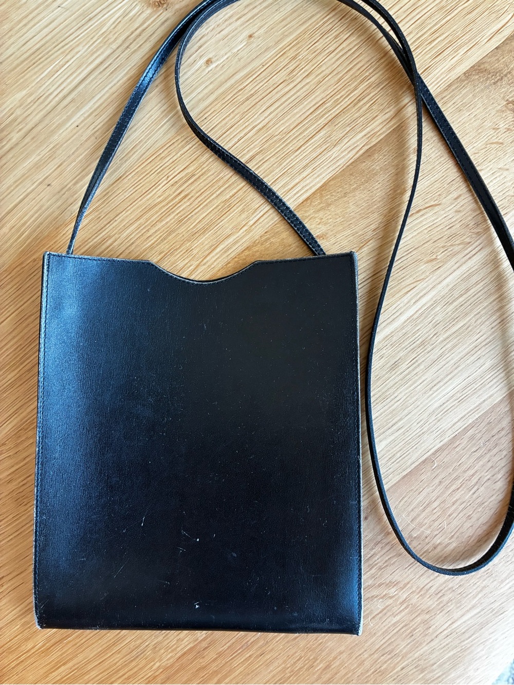 Hermes Vintage Omnitou Crossbody Pochette Shoulder Bag Black Leather Pouch